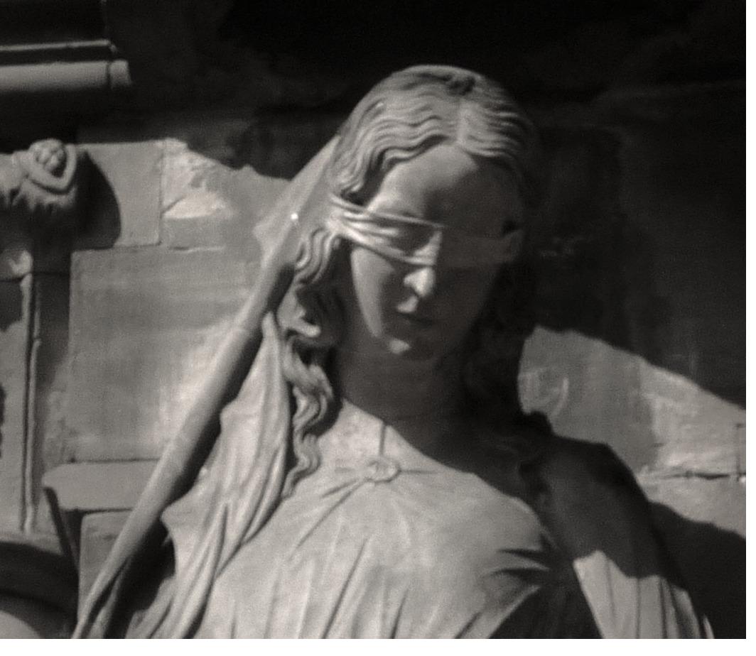 The Synagoga statue from Strasbourg Cathedral — a blindfolded female figure with a broken staff